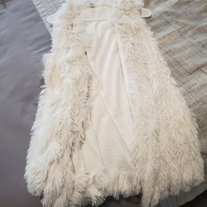 White fuzzy tunic
